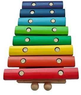 Xylophon 8-Noten-Xylophon aus Holz, Musikinstrument mit Schlägeln
