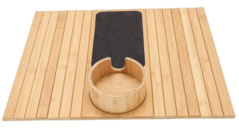 Topiky Bandeja para Reposabrazos de sofá con Portavasos, Bandeja Plegable de bambú para Brazo de sofá, para Brazo de, Antideslizante para Soporte de Teléfono, Mesa de Sillón, Portavasos para