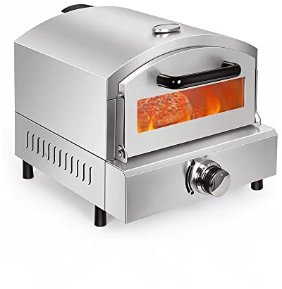 Four à pizza d'extérieur à gaz, four à pizza portable au propane avec thermomètre intégré pour la cuisine et la pâtisserie en plein air