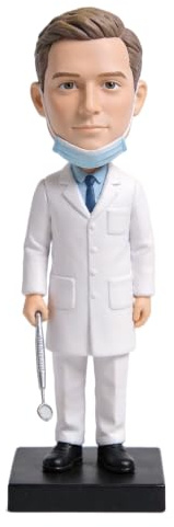Figura 3D personalizada de Bobblehead, figura de dentista masculino con bata de laboratorio blanca, escultura temática médica personalizada, regalo para dentistas, personal médico, decoración de