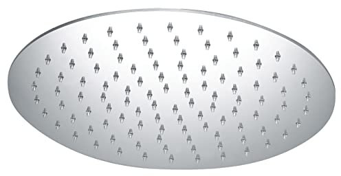 Kiamami Valentina - Pommeau de douche rond en acier inoxydable chromé 30cm