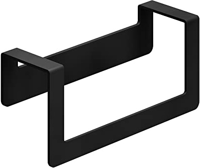 WEISSENSTEIN Handtuchstange Klein - Edelstahl ohne Bohren 22cm Schwarz | Handtuchhalter selbstklebend für Bad und Küche Schwarz