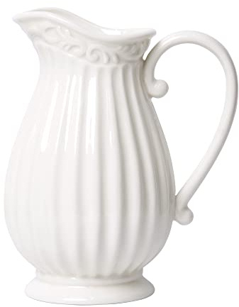 Jarrón de cerámica Blanca de 10 Pulgadas para decoración del hogar, Ramos Frescos con Caja de diseño empaquetada