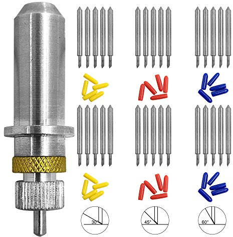 30 piezas (30/45/60 grados) AFUNTA Hoja de corte de vinilo para Roland & La mayoría de los trazadores domésticos e importados con base de soporte de cuchilla