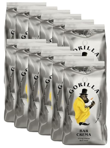 Gorilla Espresso Bar Crema Kaffee Bohnen - 12 Pakete zu je 1000 g Cafe
