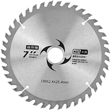 Kreissägeblatt, 7 Zoll 180 x 2,4 x 25,4 mm Hartmetall Kreissägeblatt Runde Schneidscheibe zum Schneiden von Holz Holzbearbeitungswerkzeugen(60T)