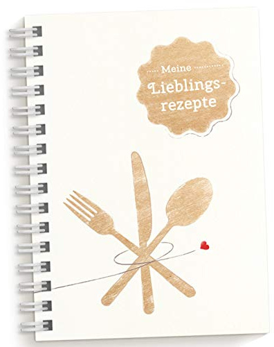 DIY Rezeptbuch zum selberschreiben: Meine Lieblingsrezepte, Weiß / Beige | Modernes Kochbuch zum selbstgestalten mit Inhaltsverzeichnis, Register und Schutzfolie - Made in Germany