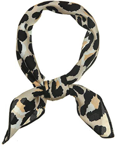 sourcing map Damen-Halstuch, Leopardenmuster, quadratisch, 50 cm Gr. 50*50 cm (L*W), beige