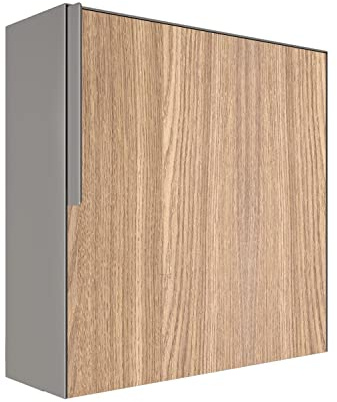 Briefkasten, Design Wandbriefkasten Porto Grau Metallic mit Holzdekor-Front - Bravios