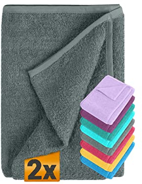 npluseins 2er Pack Auflagen für Sonnenliege und Gartenliege 1594.2319, Liege 70 x 200 cm, grau