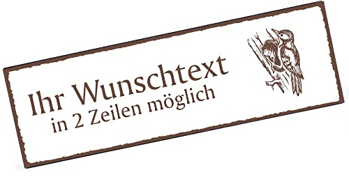 Türschild Specht Namensschild personalisiert mit Gravur- 150mm x 50mm - selbstklebend