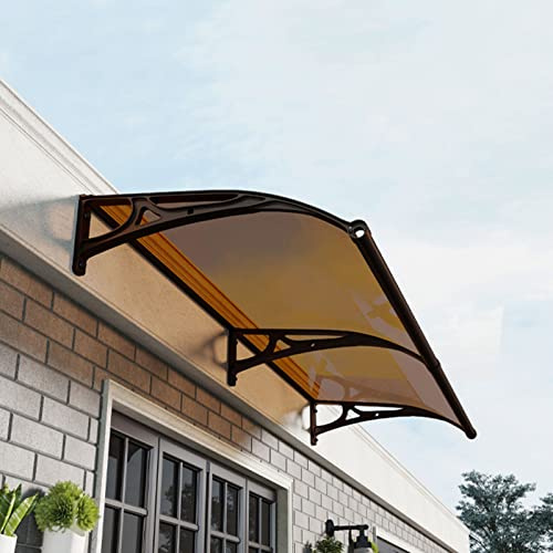 WORDFUN Marquise De Porte D'entrée, Auvent De Fenêtre en Polycarbonat, Auvent Suspendu De Porche avec Support en Aluminium, Auvent De Terrasse, pour Maison De Fenêtre De Balcon De Garage
