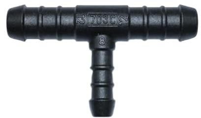 1, 2, 3, 5 oder 10 Stück T-Schlauchverbinder reduziert 12 mm 8 mm 12 mm PA GF30 T Stück schwarz (5)