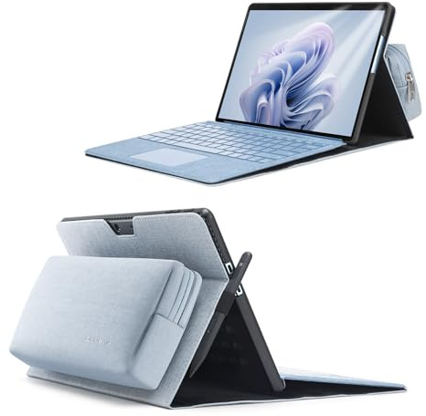 Omnpak Étui pour Microsoft Surface Pro 11/10/9 Tablet Business Case, étui de Transport avec Porte-Stylet et Sac de Rangement pour Accessoires, Compatible avec Clavier Type Cover