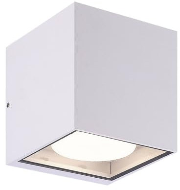 PRIOS Wandleuchte außen Tetje (Modern) in Weiß aus Aluminium (2 flammig, GX53) - Außenwandleuchten Wandlampe Led Außenlampe Outdoor für Außenwand/Hauswand Haus Terrasse & Balkon