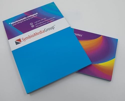 Elektrostatisch selbstklebendes Notizpapier | Blau, 100x190 mm, 100 Blatt Notizbuch | Haftet an allen Oberflächen ohne Magnete, Pins oder Klebstoff | Große Static Sticky Notes