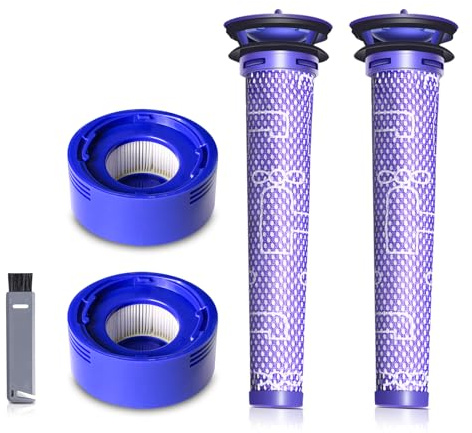 keluke Vacuum Filter Replacement Kit Compatible with Dyson V7, V8 Animal, V8 Absolute & SV10 Cordless Vacuum Cleaners, Replaces Part # 965661-01 & 967478-01 (4P)