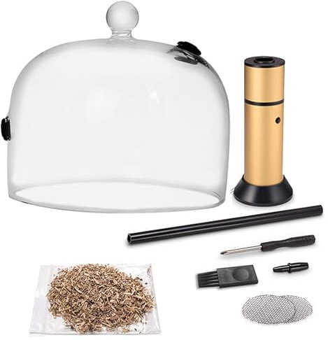 Smoking Gun, Räuchergefäß mit Kuppeldeckel - Räucherset für Cocktails, Wein, Käse, Fleisch und mehr