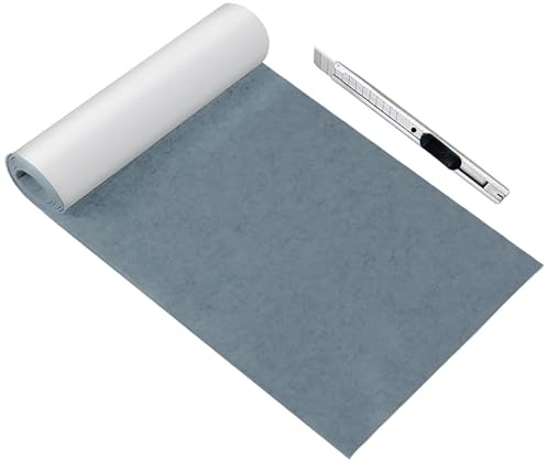 Filzrolle Selbstklebend 40x220cm, 2mm Dicke Selbstklebend Filzstoff, Meterware Filzmatte für DIY, Sofa,Tisch und Stuhlbeinschoner, Möbelgleiter, Autoschalldämmung und Bodenschoner (Grau)