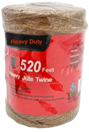 Rocky Mountain Goods Jute Twine Heavy Duty 520 ft - 3 Ply Strong Soft Natural Fiber Brown Jute for Plants, Gardening, Crafts, Macrame,Pictures, Gifts, Crochet, Tomatoes - Garden Twine String Rope