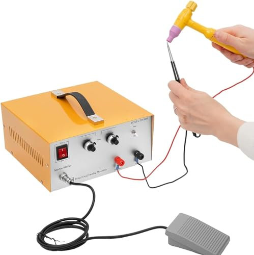 CHRISK Soldador de joyería Universal 80A 600W Soldador por Puntos de joyería Ajustable 80A Soldador de Arco de Pulso portátil Soldador de joyería Permanente,110v