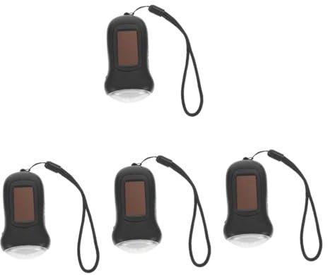 POPETPOP Lot De 4 Lampes De Poche De Camping À Panneau Solaire Et Lampe Torche Durgence À Led À Manivelle Pour 5 À 10 Minutes Lumineuses Et Robustes