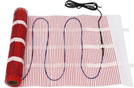 Electric Heat Mat Kit, 1/2/3 m² Underfloor Heating System, Heating Floor Mat for Shower Room, Kitchen, Wet Room, Living Room, Conservatory (1m²)