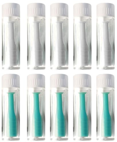 MYSUNBAR Dissolvant pour lentilles de contact - 10 lentilles de contact - En silicone dur - Avec étui de rangement, multicolore, Organiseur de poche