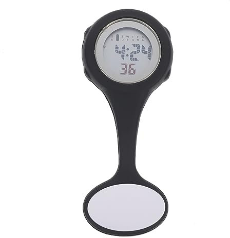 WRITWAA Krankenschwester Taschenuhr Digital Mit Großem Display Silikonhülle Abnehmbar Rund Zinklegierung Leicht Für Pflegepersonal Arzt Alltag