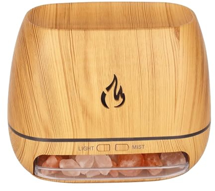 Salt Lamp Oil Diffuser - Aromatherapy Diffuser Cool Mist Humidifier | 3 In-1 Simulated Flame Ultrasonic Scent Aromatherapy Oil Humidifier | 7 Color Change Humidifier Vaporizer Salt Lamp For Bedroom