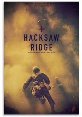 QUYEBRHFY Hacksaw Ridge Poster Wall Decoration Vintage Art Poster Movie Decoration Printing Poster Room Cool Decoration 12x18inch(30x45cm) Unframe-style