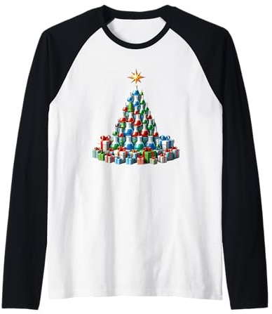 Christmas Tree Chemistry Beaker Scientist Science Chemist Raglan Baseball Tee