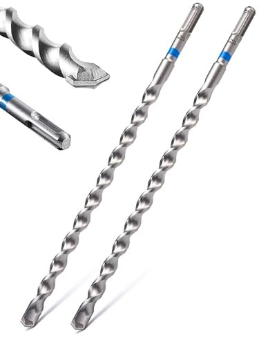 toolant SDS Plus - Set di punte per trapano a percussione rotante da 1,27 x 30,5 cm, 2 pezzi, con punta in carburo, 2 frese per calcestruzzo, muratura e mattoni