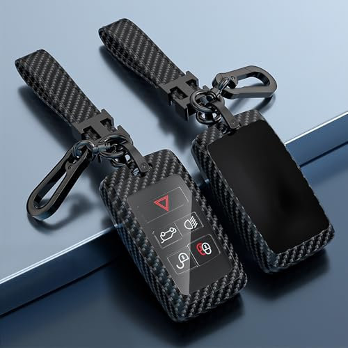 Autoschlüssel Hülle Schlüssel Hülle für Land Rover Range Rover Velar Schutzhülle für Autoschlüsselabdeckung, Schlüsselbox Cover keyless go Schutz Keyless/Autoschlüssel Tasche,B-Carbon Fiber