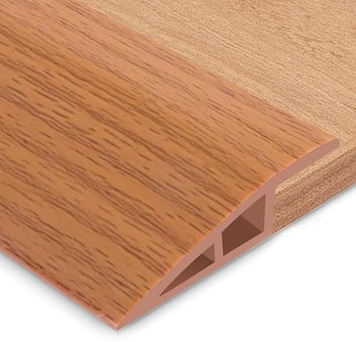 Soglia di Dislivello Pavimento in PVC, Profilo di Transizione Pavimento per Dislivello di, Pavimento Bordo Autoadesivo (Legno Giallo, 10~15mm(H),1M(L))