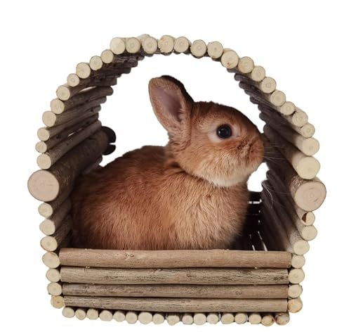 Cachette en bois flexible | Maison de lapin pour hamster grincement de dents - Maison de repos et de jeu pour lapins intérieurs, chinchillas, hamsters et cochons d'Inde, cabane à cacher