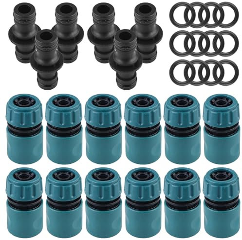 18 connettori per tubi, 1/2 pollici, connettore per tubo in plastica, rapido da 1/2 pollici, attacco per tubo da giardino