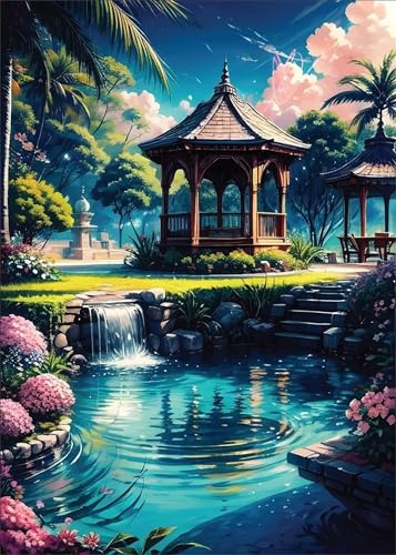 Jigsaw Puzzles for Adults 30 piece,25x20 cm puzzle for adults Educational Game Challenge Toy 30 Pieces puzzles for Adult Home Decoration Puzzle (Park Pavilion Lake)