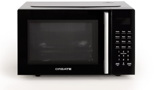 CREATE/MICROWAVE STUDIO/Micro-ondes avec fonction grill et four noir/Capacité 23L, plateau Ø28,5 mm, 10 niveaux de puissance, 8 programmes automatiques, 3 modes grill, écran LED, 1000W