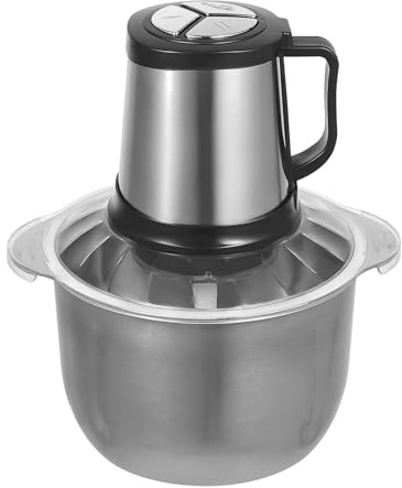 YUNRUX Elektrischer Fleischwolf 5L Küche Zerkleinerer Edelstahl Elektrisch Multizerkleinerer 3 Geschwindigkeitmodi Multifunktion WurstfüllerElektrischer Wurstmaschine Fleischwolf Reiner Kupfermotor