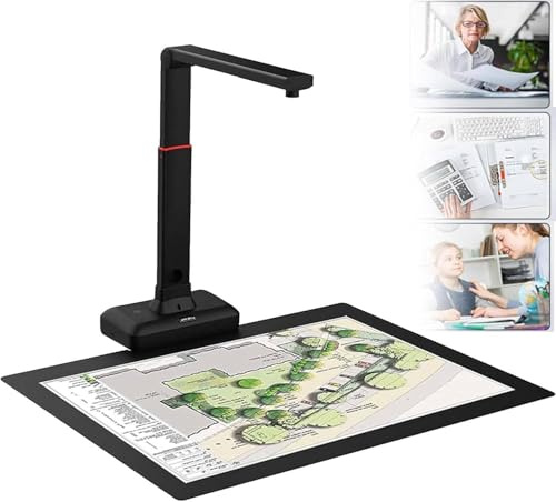 GEHPYYDS Scanner de Documents A2/A3 Haute résolution – Caméra USB 23 MP pour Livres et Documents avec planage Automatique et Suppression des Empreintes digitales, Compatible Windows et macOS