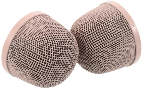 Healifty 2pcs Metal Microphone Mesh Cover for Recording Protective Mic Grille Replacement Mesh Head for Live Performances