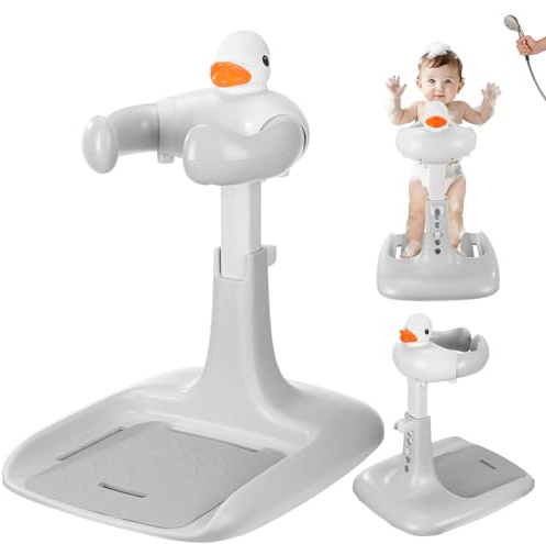 Verstellbar DuschstäNder Kinder, Stehhilfe Baby Dusche Antirutsch-Basis, Stehender DuschstäNder,Dusche, Geschenk Für Neugeborene Und Junge Mütter, Stehdusche Als Ersatz FüR Babywanne & Badesitz