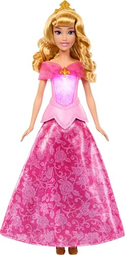 Mattel Princesses Disney Aurore et sa Robe Magique Poupée avec Robe Transformable et Corsage Lumineux, inspirée du Film la Belle au Bois Dormant, JLK24