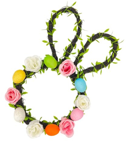 Guaber Ghirlanda Decorativa Pasquale a Tema Primaverile Robusta Ghirlanda in plastica e Stoffa Ornamento da Appendere per Festival Domestici Ghirlanda Primaverile