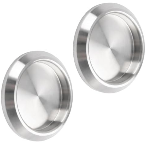XBAIPIN 2 Pezzi Maniglia Porta Scorrevole, 68 mm Acciaio Inox 304 Maniglie Autoadesive per Porte, Autoadesivo Pomello-Porta, Rotondi Piccoli Maniglia, per Porte Scorrevoli, Armadi a Specchio, Armadi