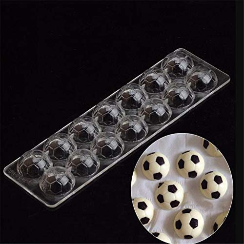 14 Holes Football Shaped Polycarbonate Chocolate Bar Mold PC DIY Handmade Chocolate Mould Cookie Tray,Ice Maker,Pastry Jelly Making Mould, Bakeware Confectionery Mold Baking Dish Baking Tool