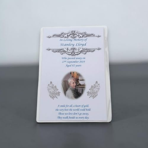 Personalised A6 Funeral, Memorial, Remembrance, Keepsake Laminated cards M3 (30)