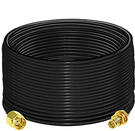 TUOLNK RP SMA-Kabel RG58 65,6 FT (20M) Umgekehrte Polarität SMA-Buchse auf Stecker Verlängerungskabel 50 Ohm für HF-Funk-WLAN-Antenne GPS Verlustarme Antenne Koaxkabel