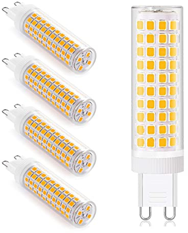 HHZY Ampoule LED G9 12W, 1200LM, Équivalent À Une Ampoule Halogène 120W, Ampoules LED G9 Maïs, Pas de Scintillement, AC 220-240V, Angle de Faisceau 360°, Paquet de 5,Cool White 6000k